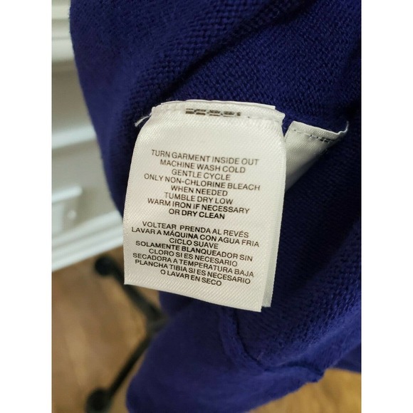 Nine West Women's Solid Blue Cotton Round Neck Long Sleeve Knee Length Dress M - Picture 9 of 11